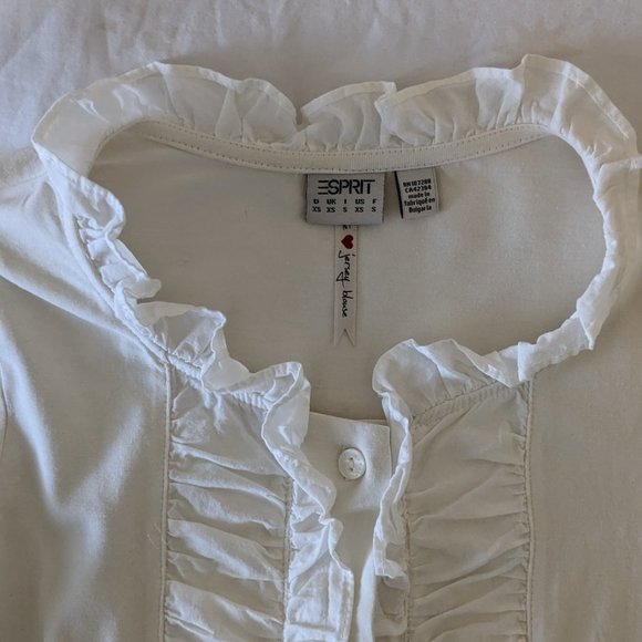 White Esprit Long Sleeve T-Shirt NWOT - Picture 3 of 4